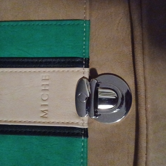 💙🏍Miche Tan and Green  Bag With Shoder Strap - Picture 3 of 10